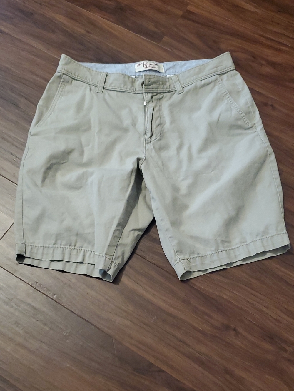 Original Penguin Men's Light Khaki Flat Front Shorts